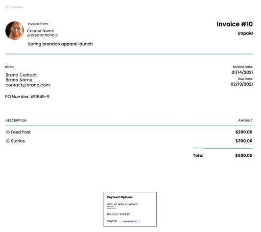 How to Make an Invoice as an Influencer